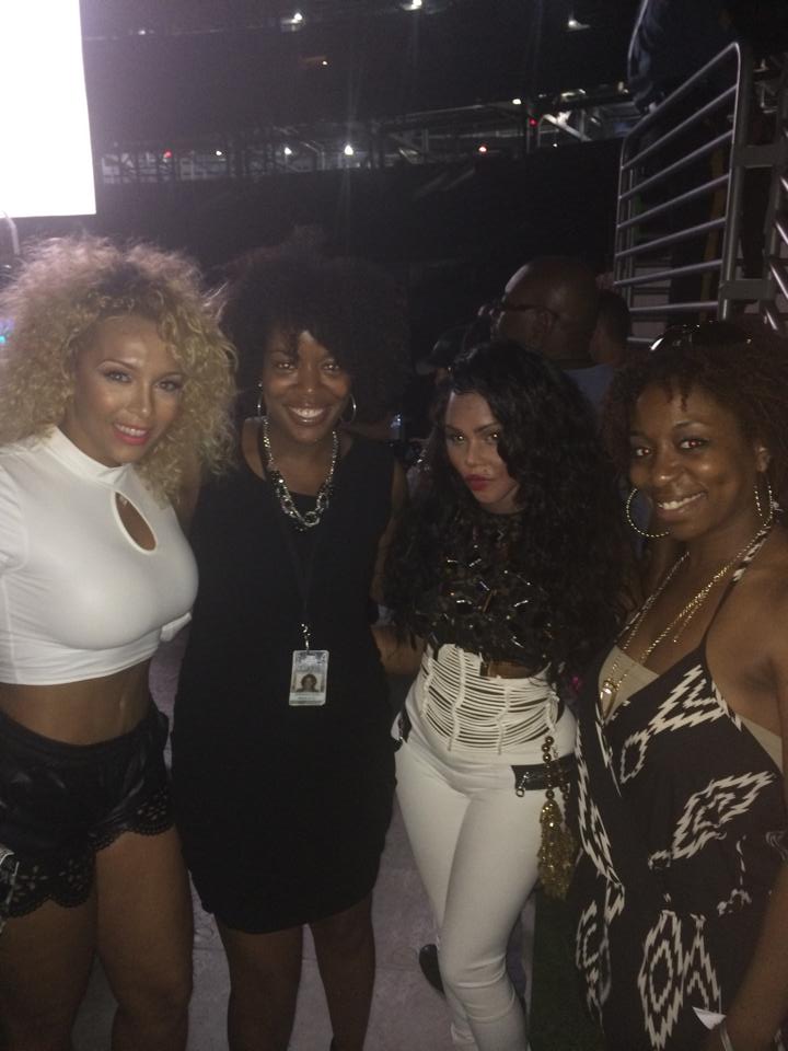 Kimbella, Jennifer D. Laws, Lil Kim, and Jocelyn Laws at the On The Run concert at MetLife Stadium - July 12, 2014