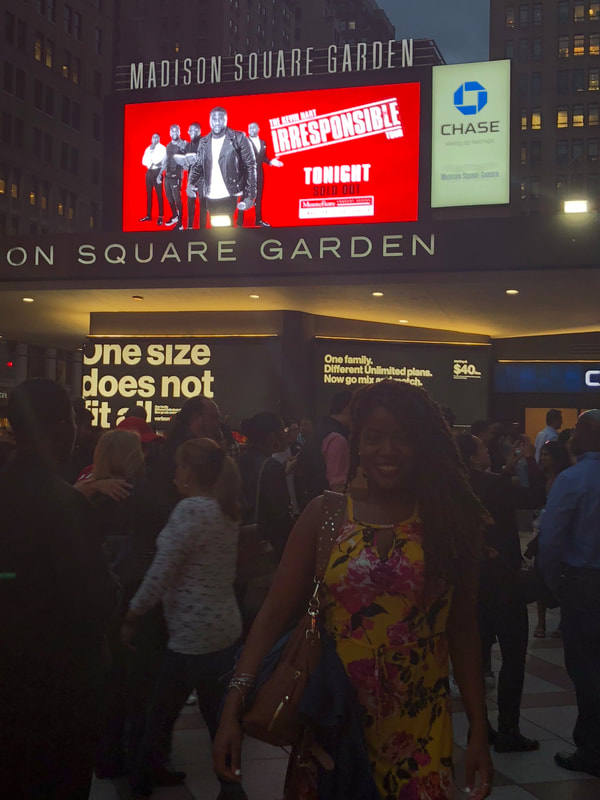 Jennifer D. Laws at Madison Square Garden for Kevin Hart's Irresponsible Tour on September 27, 2018.