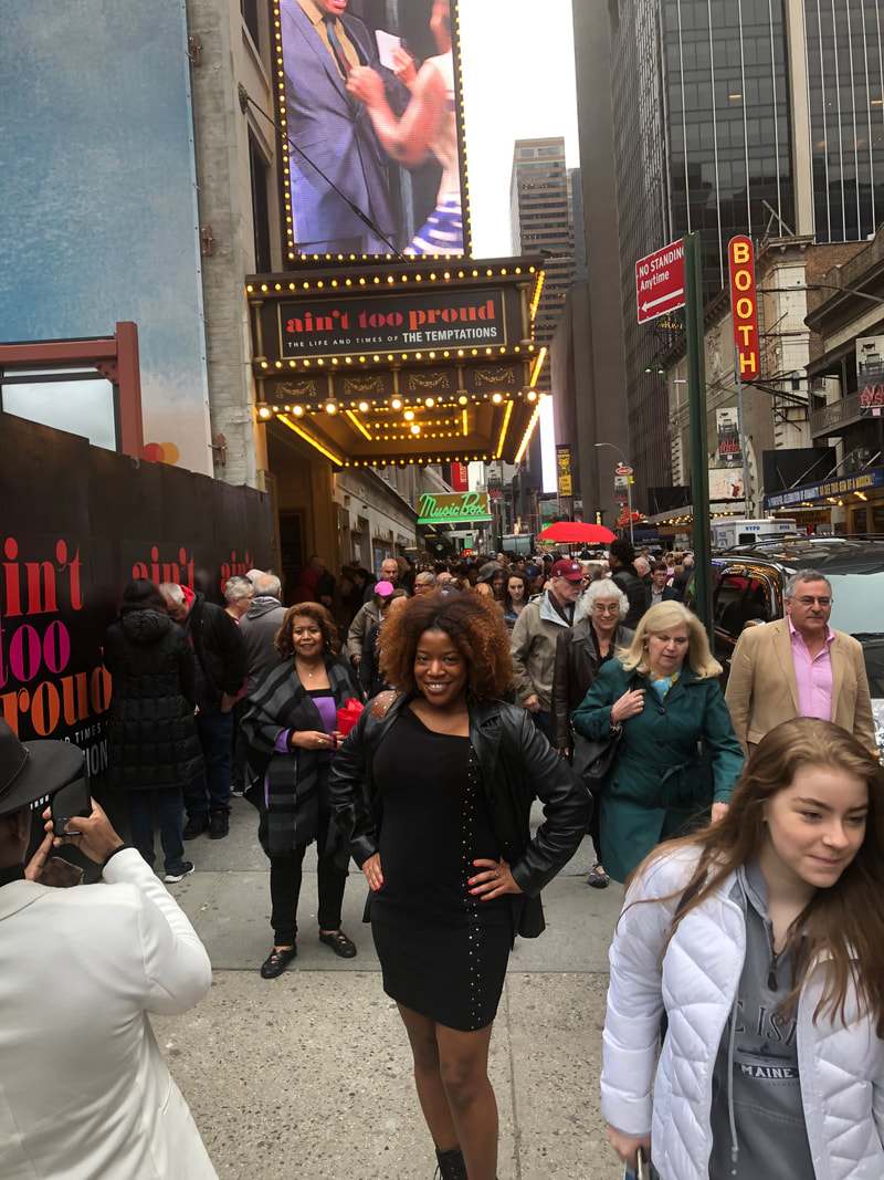 Jennifer D. Laws attends the Broadway musical Ain't Too Proud: The Life and Times of The Temptations at Imperial Theatre on April 28, 2019.