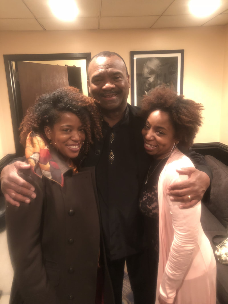 Jennifer D. Laws, Ronnie Laws, and Jocelyn Laws after Ronnie's show at B.B. King Blues Club & Grill on March 25, 2018.