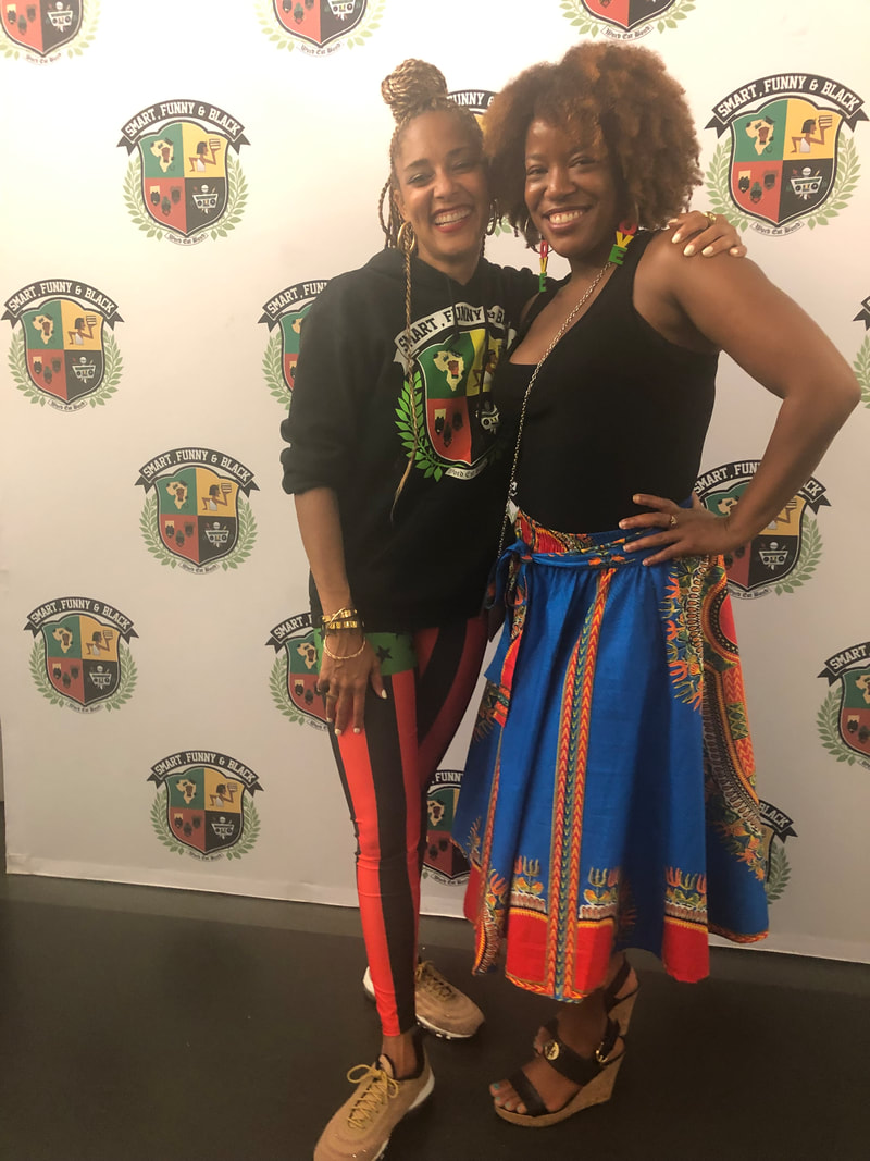 Amanda Seales and Jennifer D. Laws at Smart, Funny, and Black at Apollo Theater in Harlem on July 16, 2019.