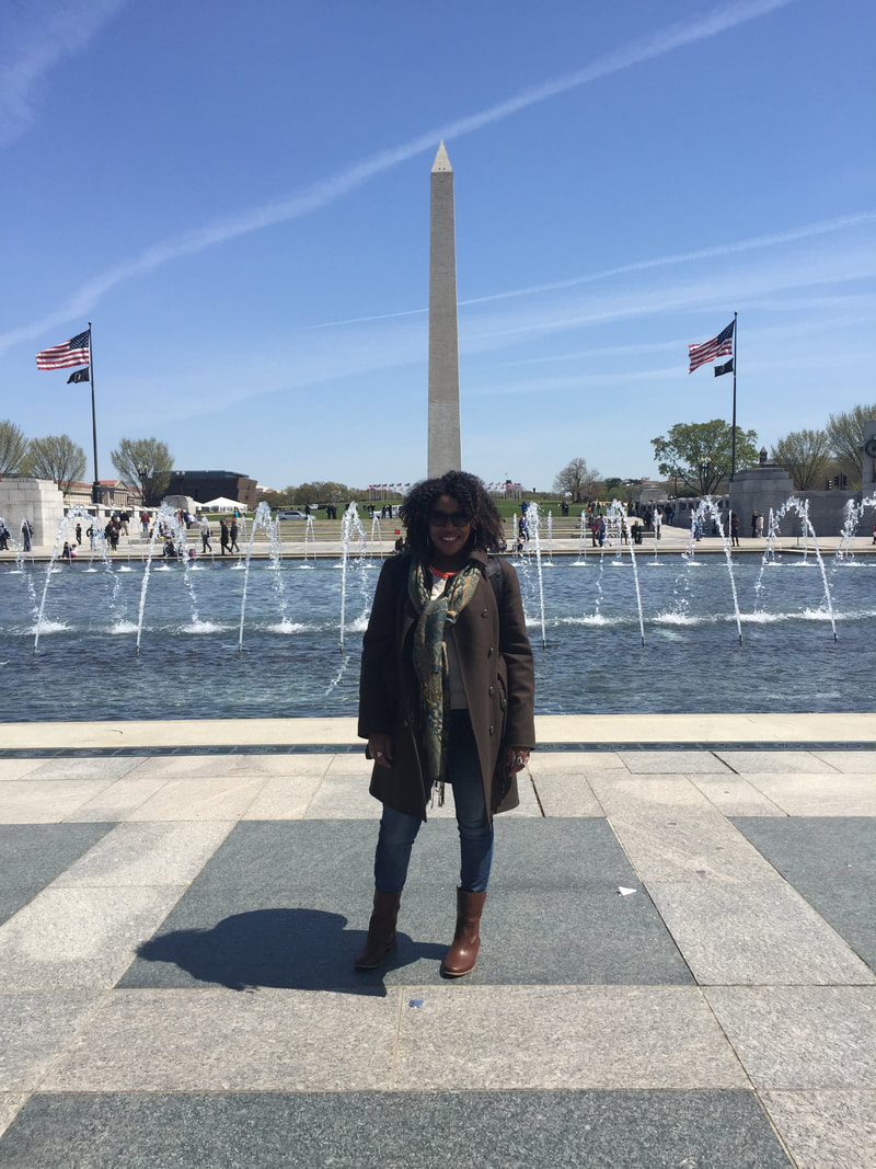 Jennifer D. Laws takes a picture on the National Mall in April 2016.
