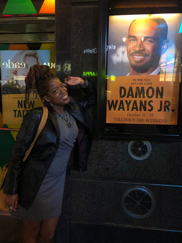 Jennifer D. Laws attends Carolines on Broadway to see Damon Wayans Jr. on October 12, 2019.