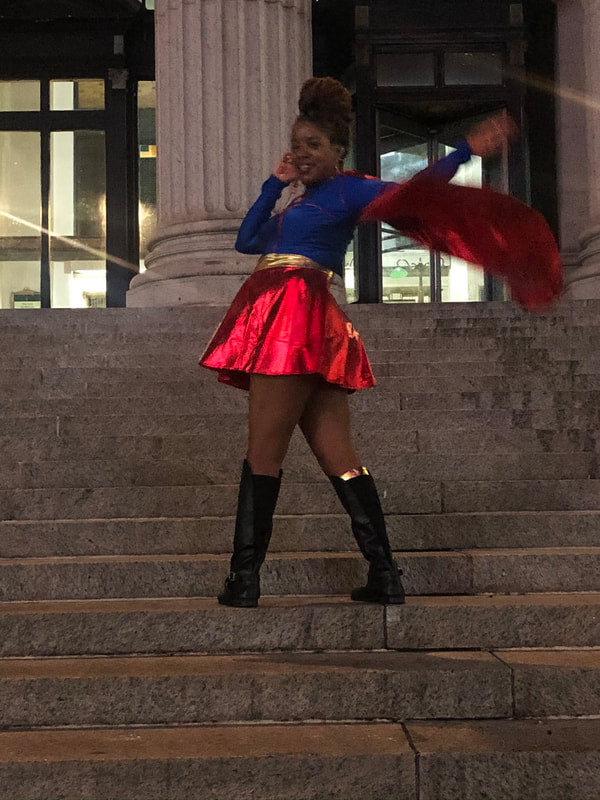 Jennifer D. Laws is Superwoman for Halloween 2019